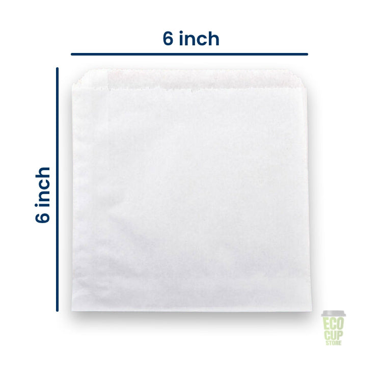 Strung White Sulphite Paper Bags