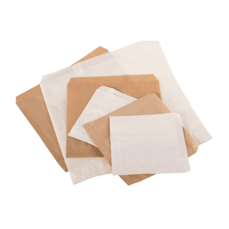 Strung White Sulphite Paper Bags