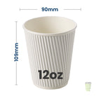 Triple White Ripple Wall Cups