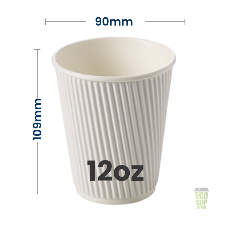 Triple White Ripple Wall Cups