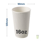 Triple White Ripple Wall Cups