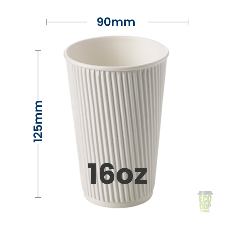 Triple White Ripple Wall Cups