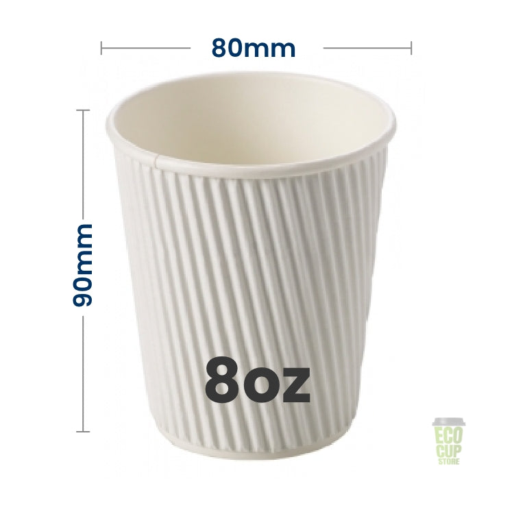 Triple White Ripple Wall Cups