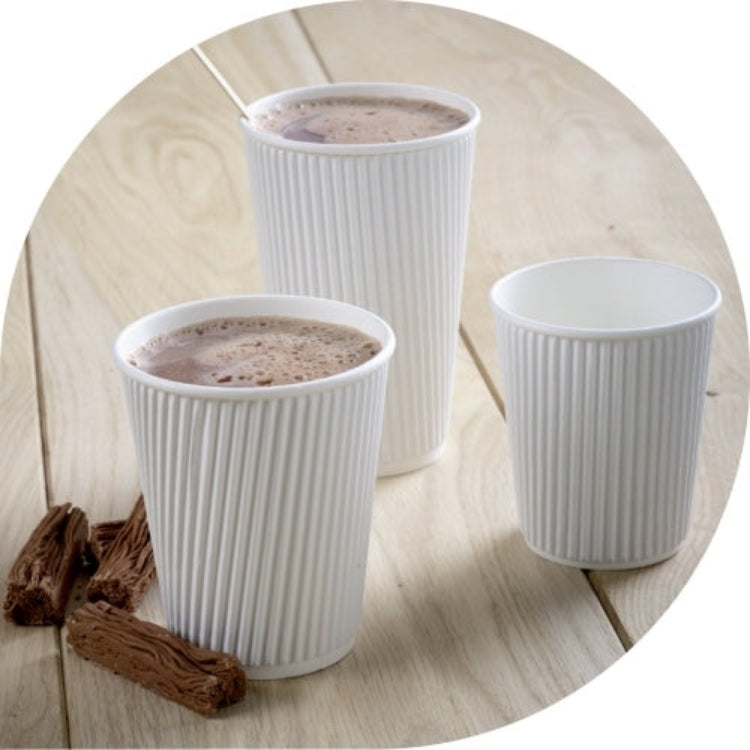 Triple White Ripple Wall Cups