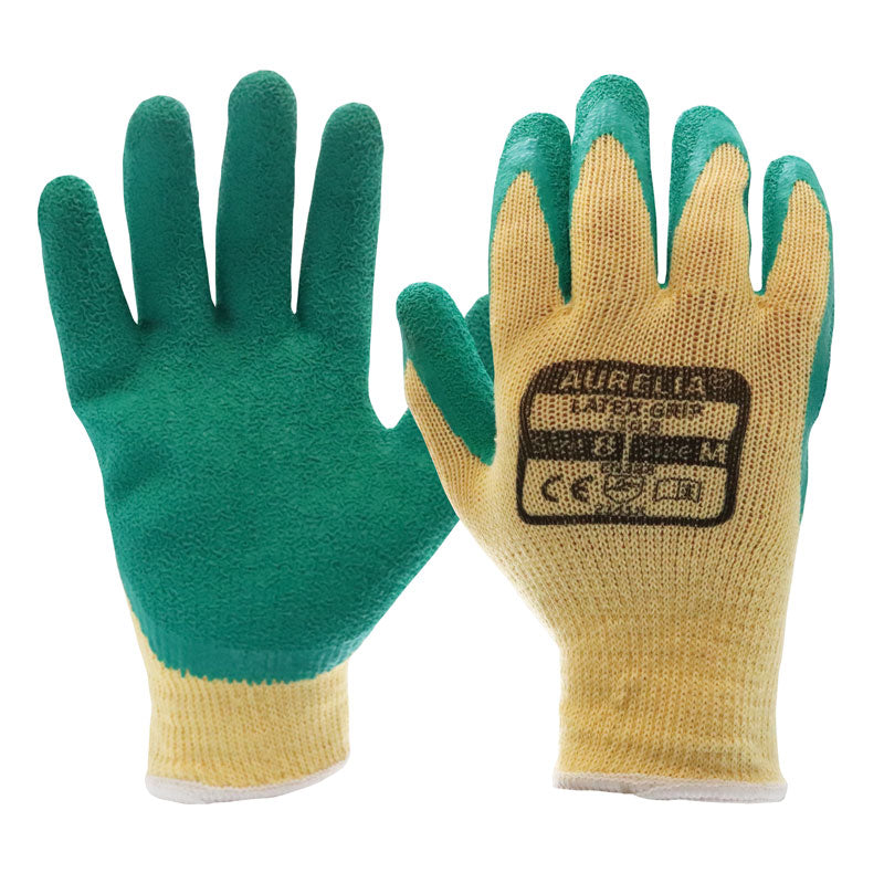 Aurelia 110 10gg Dry Green Crinkled Latex Palm Coated Gloves