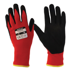 Aurelia 204 Black Sandy Nitrile Palm Coated Engineering Gloves with Red Nylon Spandex Liner