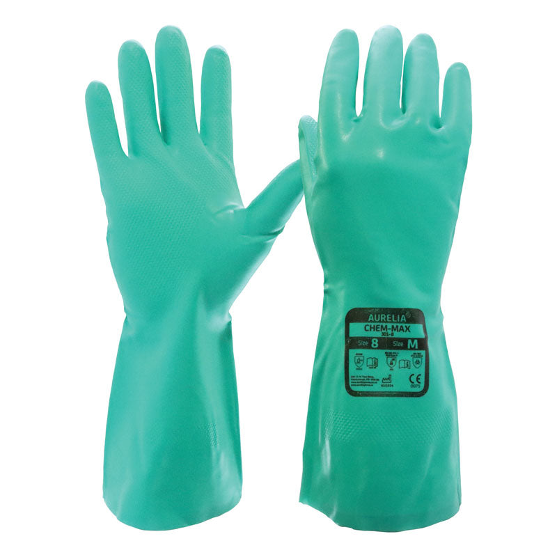 Aurelia 301 Chem-Max Green flocklined nitrile chemical glove