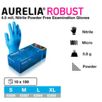 Aurelia Robust Plus Blue Nitrile Powder Free Gloves